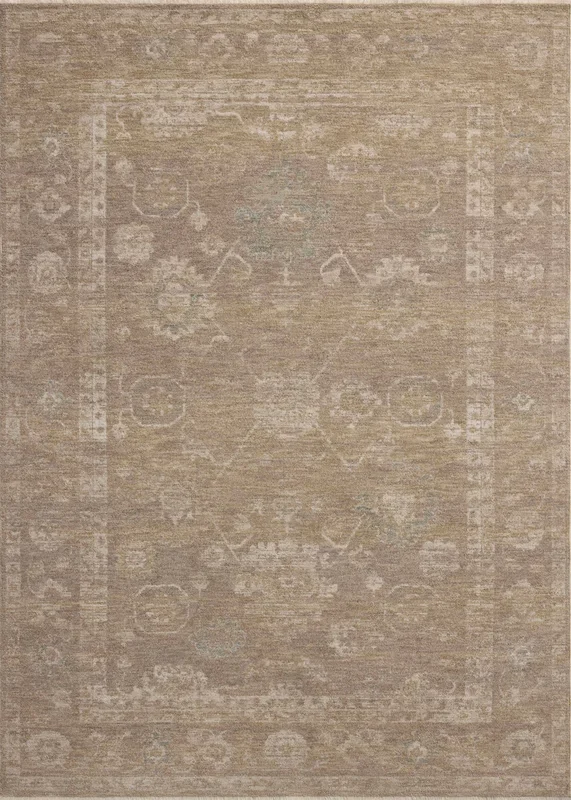 Chris Loves Julia x Loloi Louisa LOI-04 Taupe Gold Traditional Power Loomed Rug
