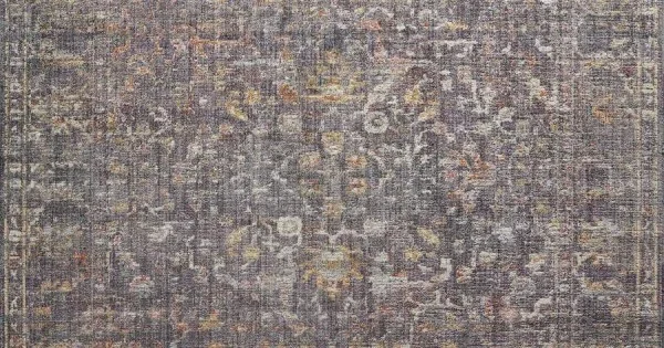 Chris Loves Julia x Loloi Rosemarie ROE-04 GRAPHITE / MULTI Area Rug 7 ft. 9 in. X 7 ft. 9 in. Round