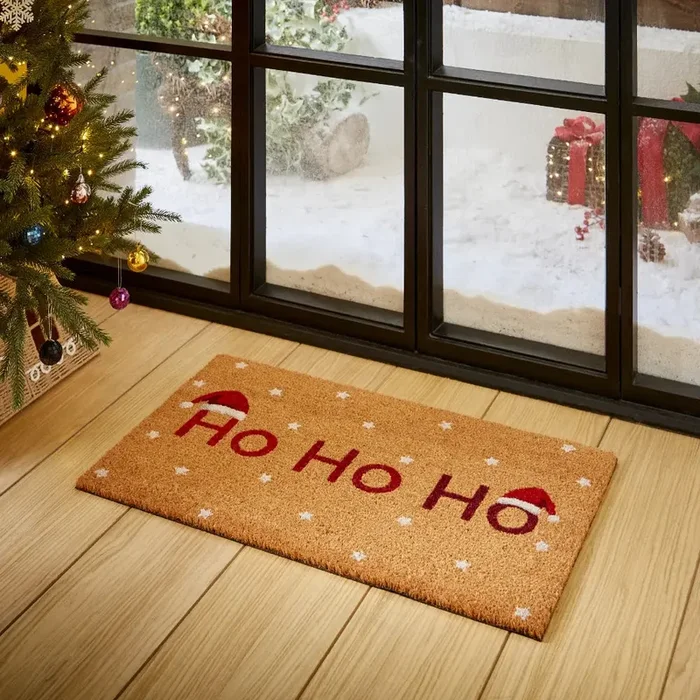 Christmas Coir Ho Ho Ho Red