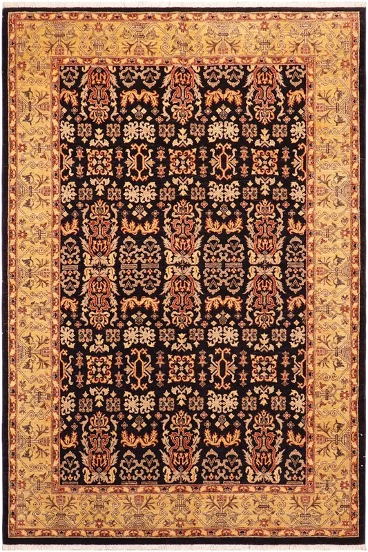 Classic Ziegler Eboni Blue/Gold Wool Rug – 6’2” x 8’11”