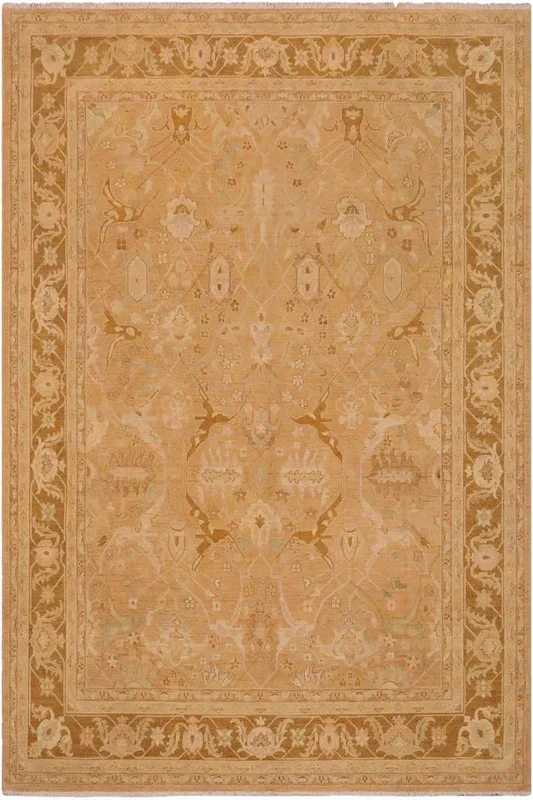 Classic Ziegler Janita Tan/Gold Wool Rug – 8’11” x 12’0”