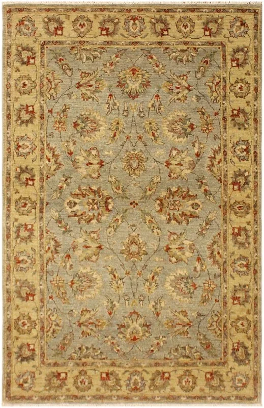 Classic Ziegler Jenell Blue/Gold Wool Rug – 4’0” x 6’5”
