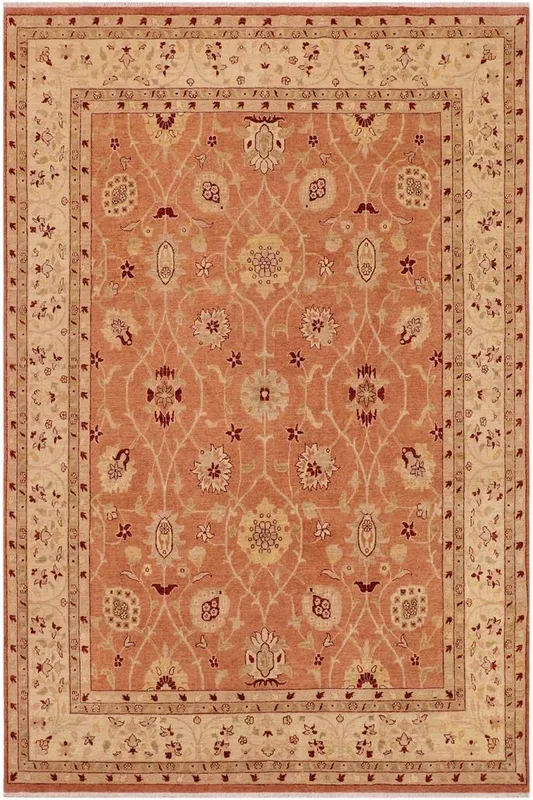 Classic Ziegler Jesus Peach/Tan Wool Rug – 8’9” x 11’11”
