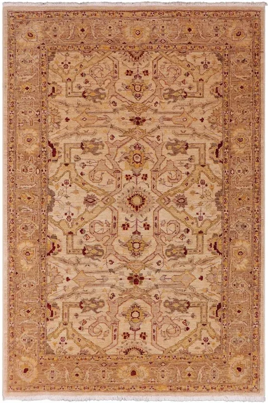 Classic Ziegler Junko Tan/Gold Wool Rug – 4’11” x 7’1”