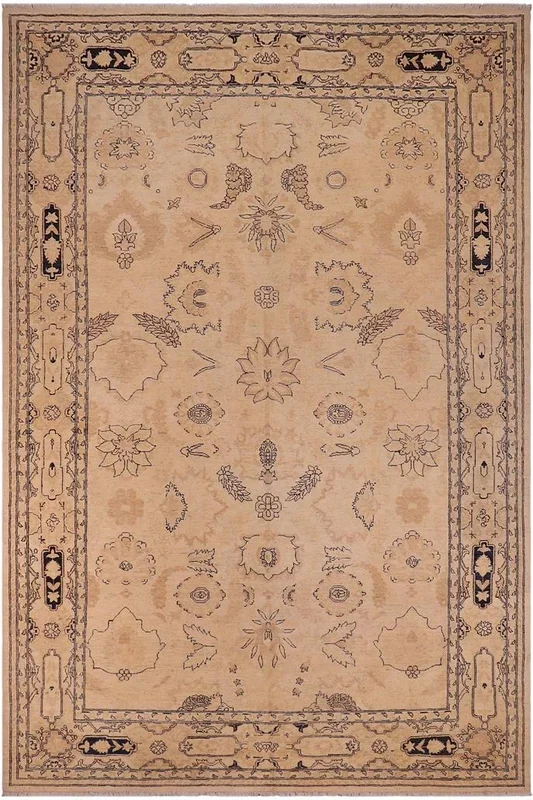 Classic Ziegler Khadijah Beige/Tan Wool Rug – 9’2” x 11’11”
