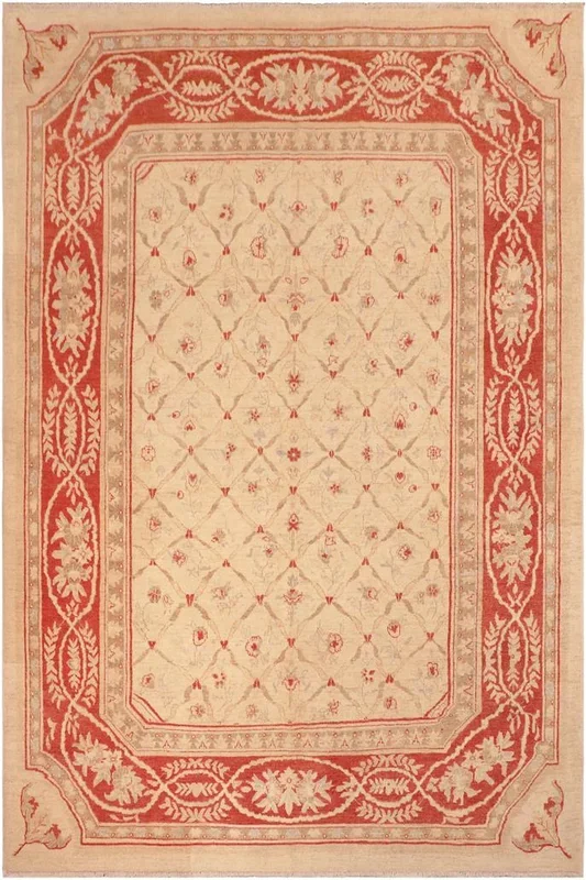 Classic Ziegler Maris Beige/Red Wool Rug – 8’2” x 9’5”