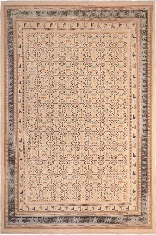 Classic Ziegler Vanna Beige/Light Green Wool Rug – 8’3” x 9’11”