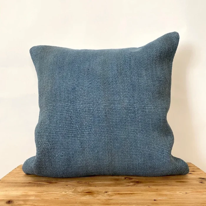 Clea – Blue Hemp Pillow Cover