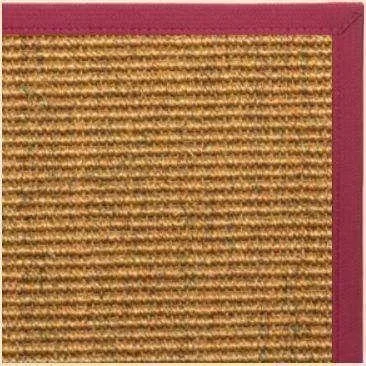 Cognac Sisal Rug with Maroon Canvas Border