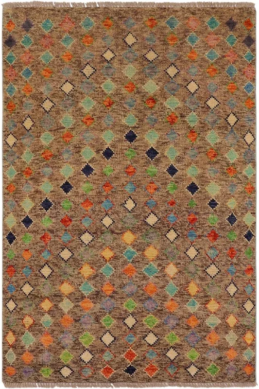 Contemporary Balochi Roy Brown/Rust Wool Rug – 3’3” x 4’11”