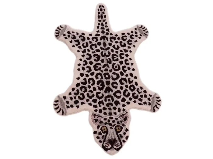 Contemporary Decorate Wild Snow Leopard Design Area Rug – 2’0” x 3’0”
