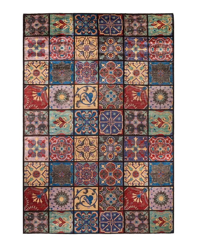 Contemporary Hand Knotted Eclectic Floral Brown Area Rug 17′ 7″ x 12′ 3″