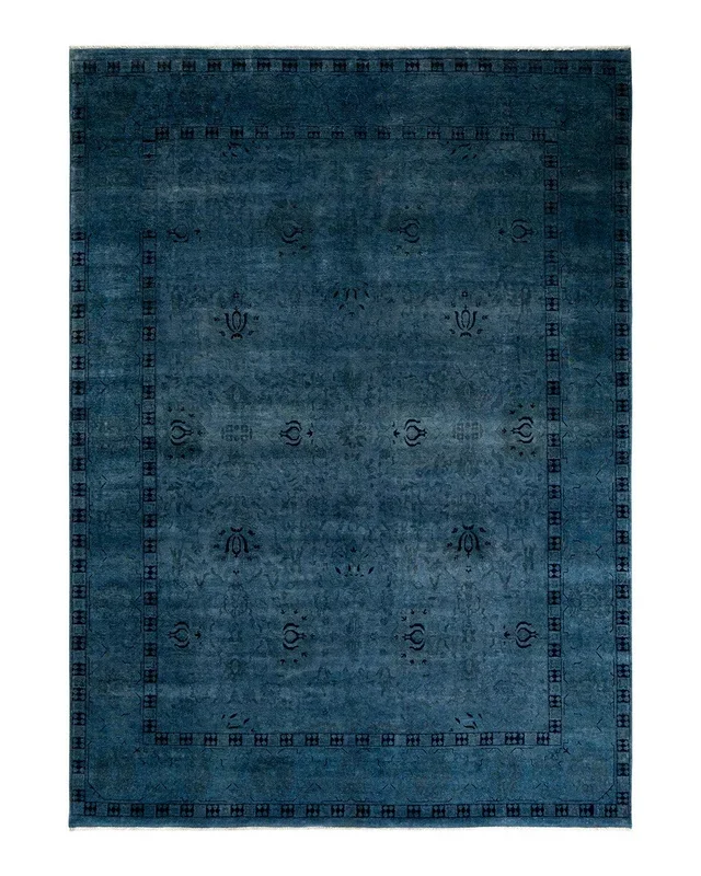 Contemporary Hand-Knotted Gray Area Rug 8′ 10″ x 12′ 1″