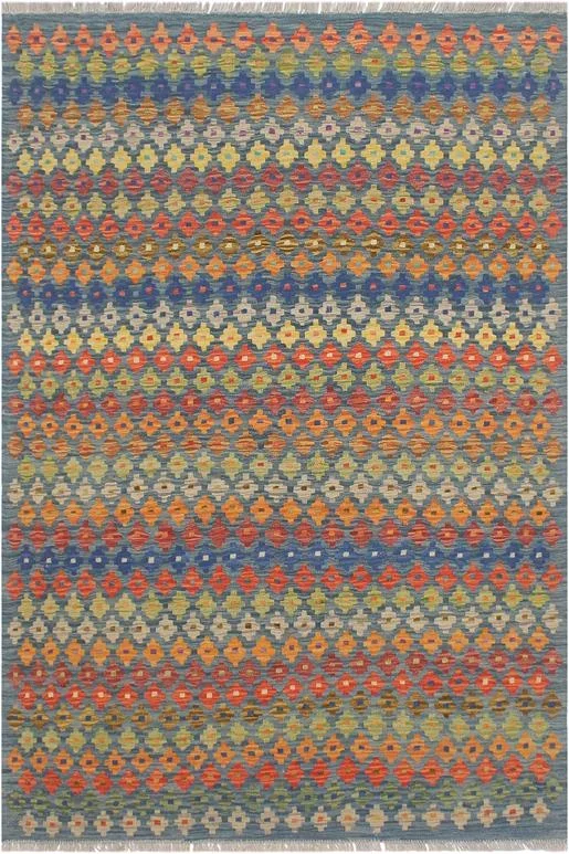 Contemporary Turkish Kilim Sebrina Hand-Woven Wool Rug – 5’1” x 6’7”
