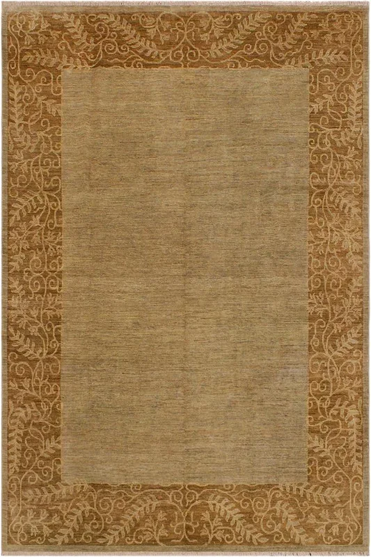 Contemporary Ziegler Tammy Light Green/Brown Wool Rug – 8’11” x 11’10”