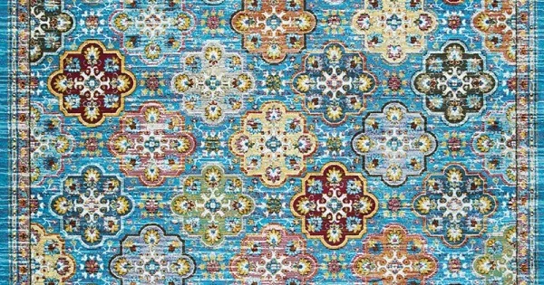 Couristan Gypsy Nameh Blue Topaz Area Rug 8 ft. X 10 ft. 9 in. Rectangle