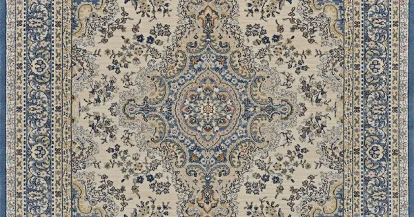 Couristan Old World Classic Alabaster/Powder Blue 4538/1011 5 ft. 3 in. X 7 ft. 6 in. Rectangle Rug