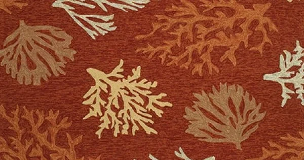 Couristan Outdoor Escape Sea Reef Terra Cotta Area Rug 3 ft. 6 in. X 5 ft. 6 in. Rectangle