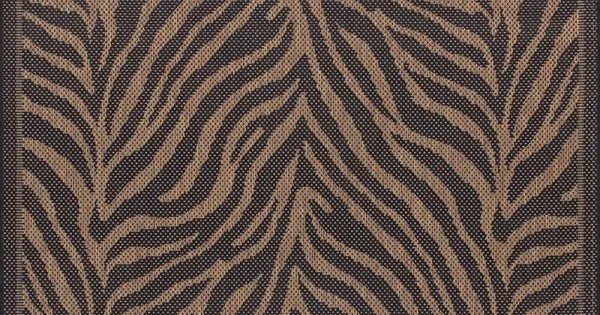 Couristan Recife Zebra Black/Cocoa Area Rug 2 ft. 3 in. X 7 ft. 10 in. Rectangle