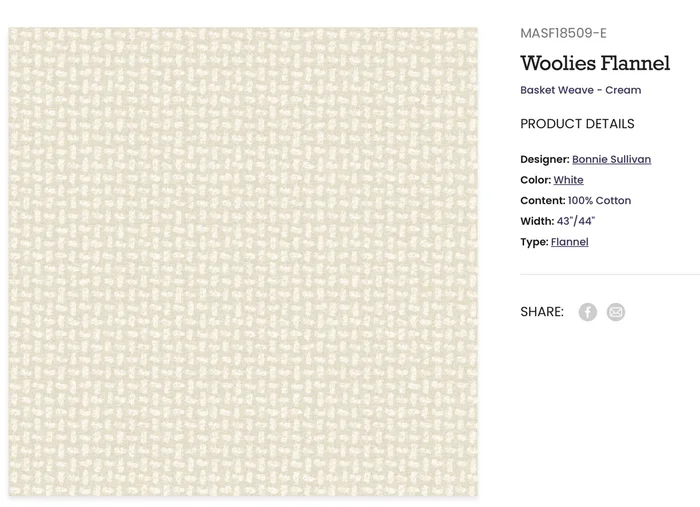 Cream Basket Weave Flannel