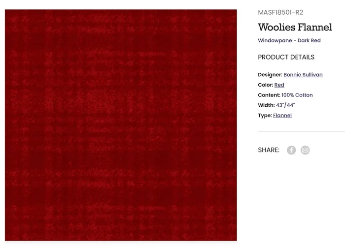 Dark Red Windowpane Flannel