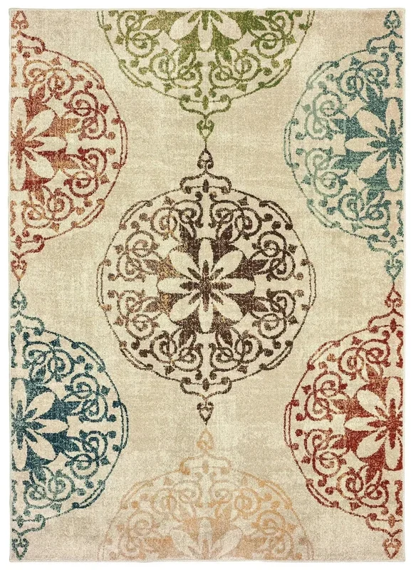 Dawson 8522B Ivory Multi Rug