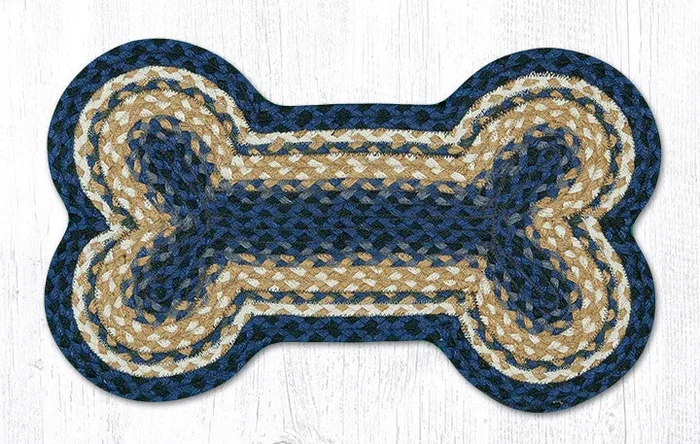 DB-079 Dark Blue/Mustard Dog Bone Rug