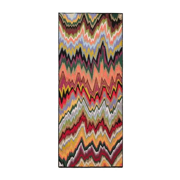 Designer Boho Runner Hand Hooked 100% Wool Area Rug Multi 2’6” x 6′