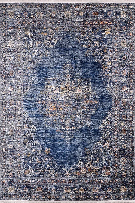 Devony Medallion Turkish Blue Rug