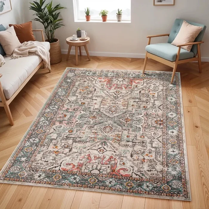 DIA Vintage Traditional Oriental Boho Brick Rug