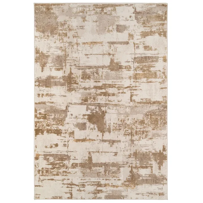 Distressed Brushstroke Beige Rug – Farah