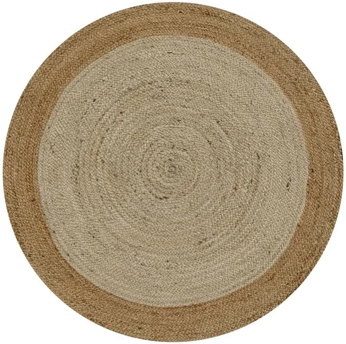 DOT BORDER NATURAL FLOOR RUG