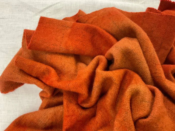 Dull Orange on windowpane weave
