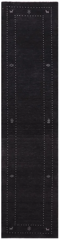 Eclectic Gabbeh Ariella Black Wool Runner – 2’7” x 11’10”