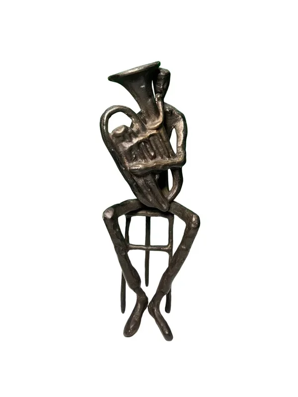 Eclectic Home Accent Abstract Bronze Tuba Seated Decor Furniture