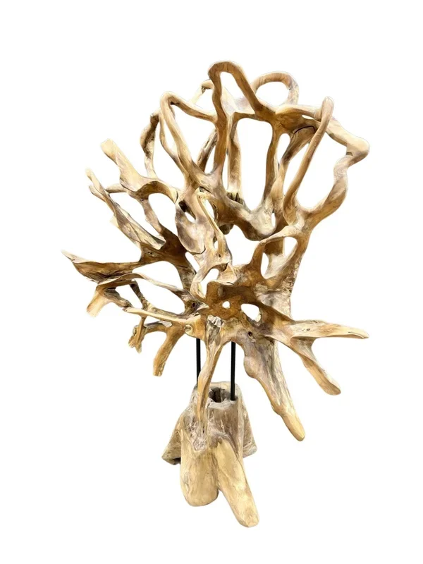 Eclectic Home Accent Unique Teak Sculpture Natural Decor Furniture
