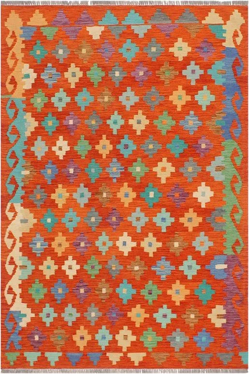 Eclectic Turkish Kilim Adell Hand-Woven Wool Rug – 4’9” x 6’6”