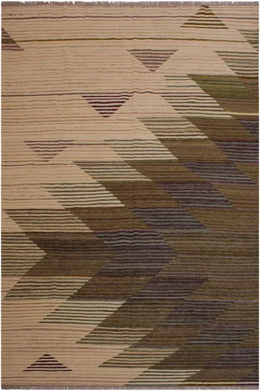 Eclectic Turkish Kilim Singleta Hand-Woven Wool Rug – 6’7” x 7’11”
