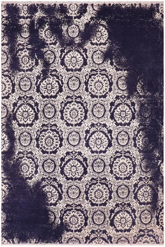 Eclectic Ziegler Azalee Blue/Beige Wool&Silk Rug – 9’1” x 12’3”