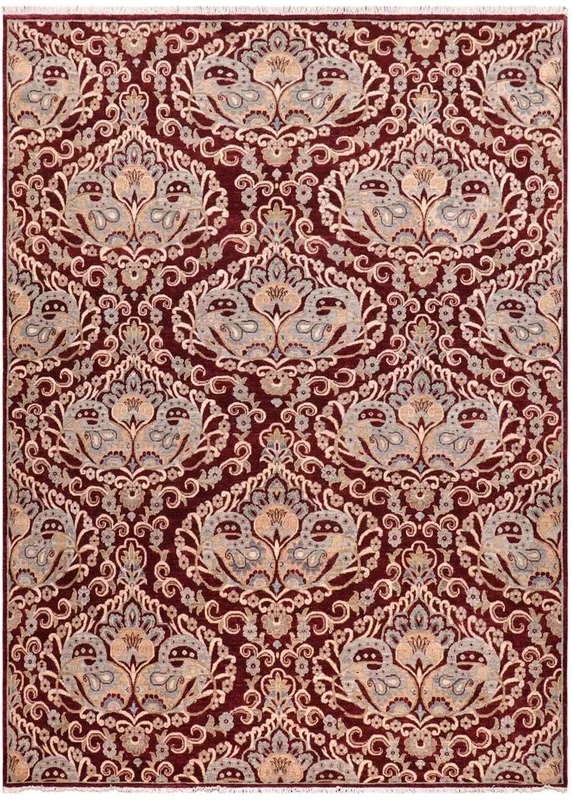 Eclectic Ziegler Dalton Red/Blue Wool Rug – 7’11” x 8’9”