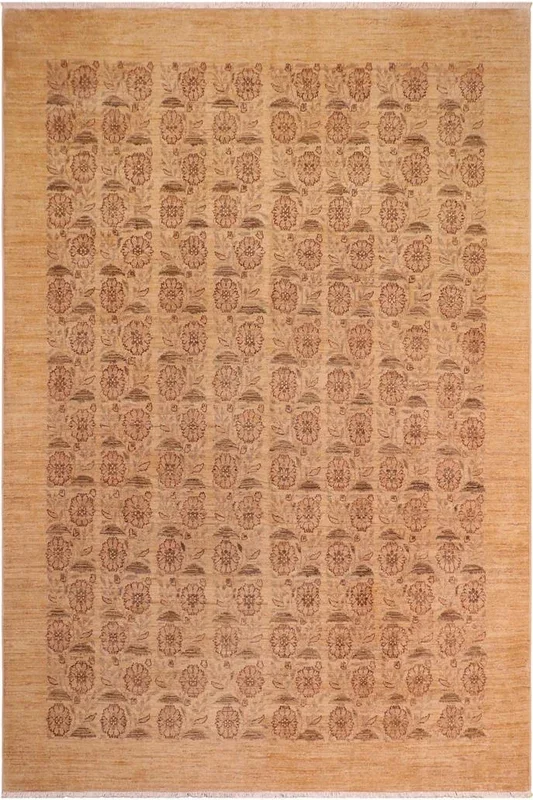 Eclectic Ziegler Frieda Light Tan/Gold Wool Rug – 8’1” x 10’0”