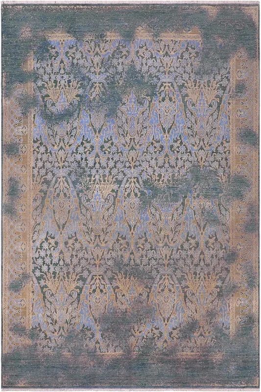 Eclectic Ziegler Harriett Teal/Blue Wool&Silk Rug – 7’10” x 9’7”