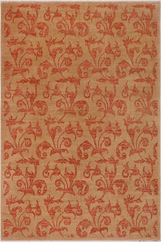 Eclectic Ziegler Spring Tan/Rust Wool Rug – 8’10” x 11’6”