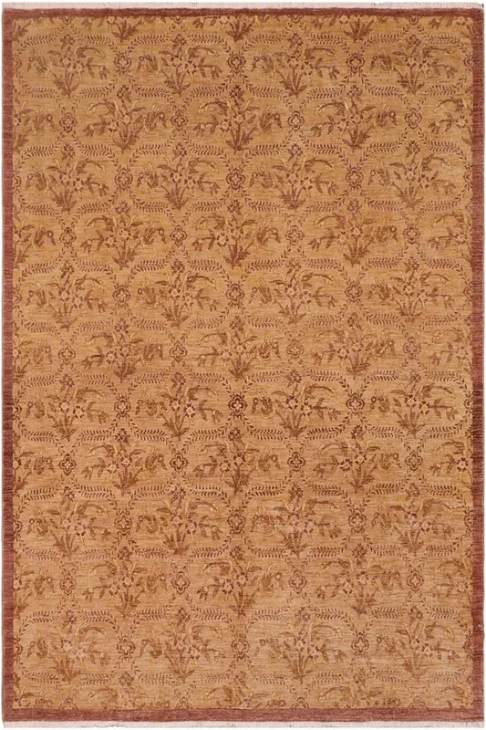 Eclectic Ziegler Staci Tan/Light Gold Wool Rug – 8’2” x 10’0”
