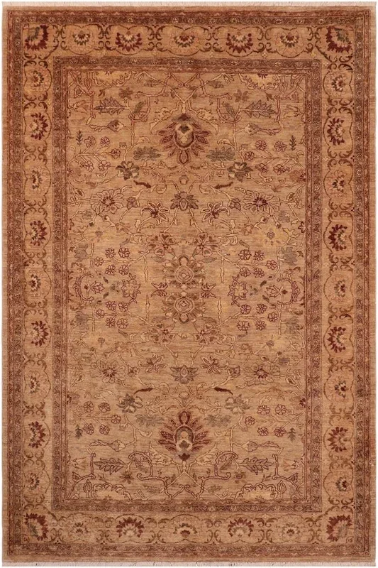 Eclectic Ziegler Tamiko Gray/Tan Wool Rug – 6’0” x 8’10”