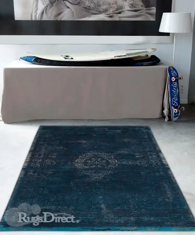 Fading World Blue Night Washable Rug