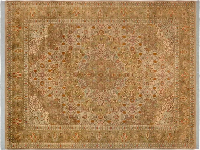 Farhad Heritage Zoila Taupe/Green Wool Rug – 9’2” x 12’3”