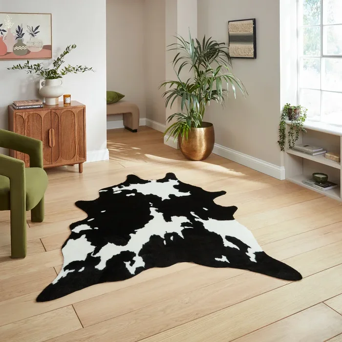 Faux Fur Cow Black/White