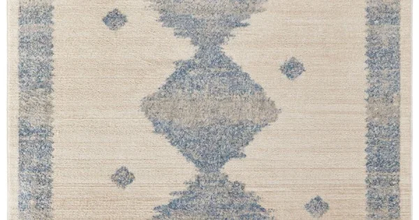 Feizy Camellia BLUE/IVORY CMA39K9F 4 ft. 3 in. X 6 ft. 3 in. Rectangle Rug