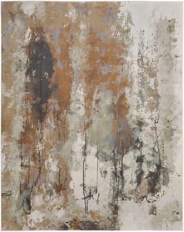 Feizy Clio 39K1F Brown Beige Modern/Industrial/Casual Machine Woven Rug